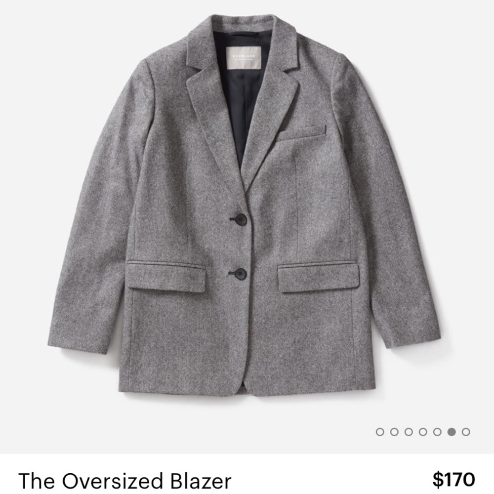 COPY - Oversize everlane blazer in grey herringbo…